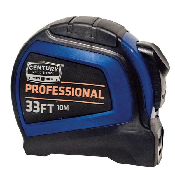 Century Drill And Tool Tape Measure Professional 33Ft Length 1" Blade Width 72829
